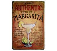 Panneau en Métal Une Véritable Recette Authentique De Margarita Panneau Métallique Personnalisé Plaques en Fer Mural pour Salle Bain Homme Caves Club S