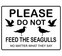 Panneau en Métal Veuillez Ne Pas Nourrir Les Goélands, Quoi Qu'Ils Disent. Personnalisé Plaque Metal Style Drôle pour Toilettes Décoration Murale S