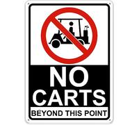 Panneau en métal vintage amusant « No Carts Beyond This Point Activity Golf Safety » - Décoration murale en fer pour maison, ferme, bar, café, pub, garage, grotte - 30,5 x 20,3 cm