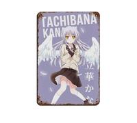 Panneau en métal vintage Anime Angel Beats 12 pour pub, club, café, bar, maison, décoration murale, affiche rétro, 20 x 30 cm