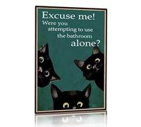 Panneau en métal vintage avec chat noir « I Do What I Want » - Décoration murale - 20,3 x 15,2 cm