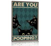 Panneau en métal vintage avec chat noir « I Do What I Want » - Décoration murale - 20,3 x 30,5 cm