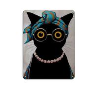 Panneau en métal vintage avec imprimé chat Karma Is pour pub, club, café, bar, maison, décoration murale, affiche rétro 30 x 40 cm