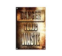 Panneau en métal vintage avec inscription « Danger Toxic Waste Hazardous Waste » - 20,3 x 30,5 cm