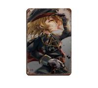 Panneau en métal vintage avec inscription « Saga of Tanya The Evil » - Décoration murale - 20 x 30 cm