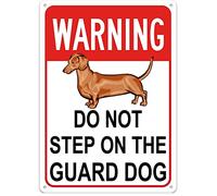 Panneau en métal vintage avec inscription « Warning Do Not Step On Guard » - Décoration murale en fer pour maison, ferme, bar, café, pub, garage, garage, grotte - 30,5 x 20,3 cm