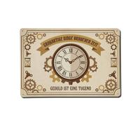 Panneau en métal vintage Grossartige Dinge Brauchen Zeit Great Things Take Time Clock pour bureau