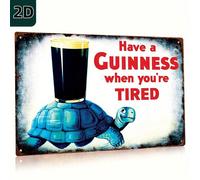 Panneau en métal vintage "Prenez un moment quand vous êtes fatigué" avec motif de tortue et chope de bière, décoration extérieure rustique pour la maison, le bar, le pub, le jardin, le café, le garage