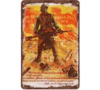 Panneau en métal vintage « They Shall not Pass » - Décoration murale de salle de bain - 20,3 x 30,5 cm