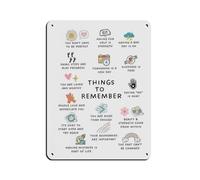 Panneau en métal vintage Things to Remember Therapy pour pub, club, café, bar, maison, décoration murale rétro 30 x 40 cm
