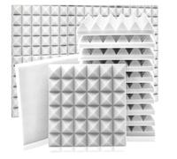Panneau En Mousse Insonorisant Panneau de mousse acoustique 6/12/24 pièces Mousse insonorisante Studio Éponge Traitement mural(White,12 Pcs With Tapes)