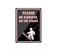 Panneau en plastique acrylique autocollant avec symboles « Please Be Careful On The Stairs » - 15,2 x 20,3 cm - Pour restaurant, salon, hôtel, motel, toilettes publiques