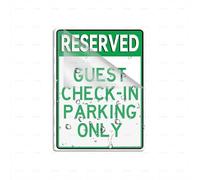 Panneau en plastique acrylique avec adhésif « Reserved Guest Check In Parking Only » - 15,2 x 20,3 cm - Facile à installer et très visible pour le bureau et le travail