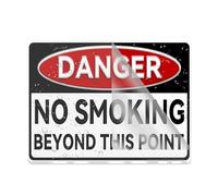 Panneau en plastique acrylique avec inscription « Danger No Smoking Beyond This Point » - 15,2 x 20,3 cm - Panneau autocollant en acrylique pour porte ou mur