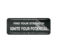 Panneau en plastique acrylique avec inscription « Fancy Find Your Strength Ignite Your Potential » - 7,6 x 25,4 cm - Autocollant au dos - Résistance à la décoloration - Utilisation en intérieur