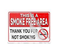 Panneau en plastique acrylique avec inscription « This Is A Smoke Free Area Thank You For Not Smoking » - Panneau d'affichage en matériau solide - Pour bureau, restaurant, hôtel, supermarché, 15,2 x