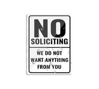Panneau en plastique acrylique avec ruban adhésif double face « No Soliciting We Do Not Want Anything From You » - Longue durée - 15,2 x 20,3 cm