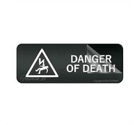 Panneau en plastique acrylique « Danger of Death Health and Safety » - Longue durée - Avec ruban adhésif puissant et propre - 25,4 x 7,6 cm