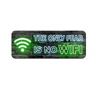 Panneau en plastique acrylique néon avec inscription « The Only Fear Is No Wifi » - Décoration murale pour chambre de garçon - 22,9 x 7,6 cm - Design acrylique de qualité supérieure