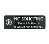 Panneau en plastique acrylique « No Soliciting Do Not Bother Us If We Do Not Know You » - Panneau de porte en acrylique au design moderne - 25,4 x 7,6 cm - Accessoires de décoration d'intérieur