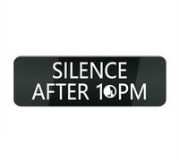 Panneau en plastique acrylique Silence After 22 h pour porte d'entrée, panneaux de 25,4 x 7,6 cm pour maison, entreprise, maison, panneaux en aluminium pour porte de bureau, fenêtre, ne se décolore