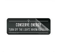 Panneau en plastique acrylique « Turn Off The Lights When You Leave » durable avec ruban adhésif puissant et propre 25,4 x 7,6 cm