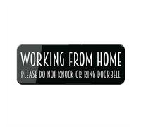 Panneau en plastique acrylique « Working From Home » - Panneau « Do Not Disturb » - Durable - Avec ruban adhésif double face - 22,9 x 7,6