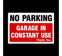 Panneau en plastique « No Parking Garage in constant use » avec 4 trous pré-percés - propriété privée, parking, serrage, handicapés, allée, Do not block (MISC6)