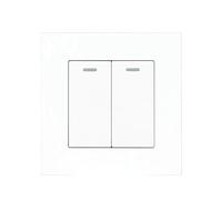 Panneau En Plastique PC Style Simple, Interrupteur À Bouton-poussoir Gris Pour 1, 2, 3 Ou 4 Modules (1/2 Voie), 10 A, 250 V(White 2 Gang,1 Way)