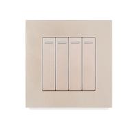 Panneau En Plastique PC Style Simple, Interrupteur À Bouton-poussoir Gris Pour 1, 2, 3 Ou 4 Modules (1/2 Voie), 10 A, 250 V(Gold 4 Gang,2 Way)