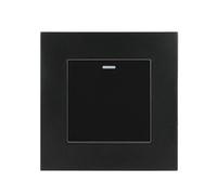 Panneau En Plastique PC Style Simple, Interrupteur À Bouton-poussoir Gris Pour 1, 2, 3 Ou 4 Modules (1/2 Voie), 10 A, 250 V(Black 1 Gang,2 Way)