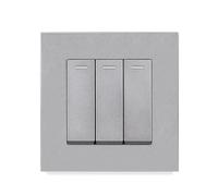 Panneau En Plastique PC Style Simple, Interrupteur À Bouton-poussoir Gris Pour 1, 2, 3 Ou 4 Modules (1/2 Voie), 10 A, 250 V(Gray 3 Gang,2 Way)