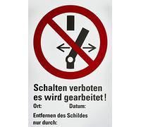 Panneau en PVC blanc 300 x 200 mm avec inscription « Not Switching it Will be gearb »