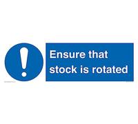 Panneau « ensure that stock is rotated » - 450 x 150 mm - L41