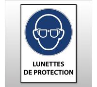 Panneau EPI - Lunettes de protection obligatoires - M004 - ISO 7010 - 210 x 148 mm (A5) - PVC dos adhésif