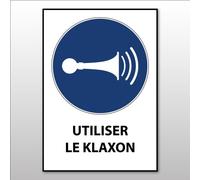 Panneau EPI - Obligation d'utiliser le Klaxon - M029 - ISO 7010 - PVC dos adhésif - A3