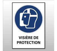 Panneau EPI - Visière de protection obligatoire - M013 - ISO 7001 - Vinyle Souple Autocollant - A5