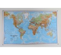 Panneau épinglable (en anglais) - Monde physique - 136 x 84 cm | Maps International