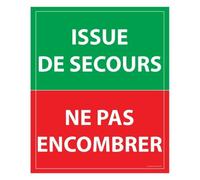 Panneau évacuation - Issue de secours ne pas encombrer - PVC 2 mm