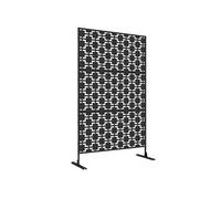 Panneau Extérieur Décoratif Motif Géométrique Ajouré Métal Noir Noir