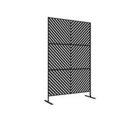 Panneau brise vue décoratif - Outsunny - paravent extérieur motif géométrique ajouré design - métal - 122 x 45 x 198 cm - noir