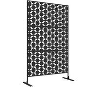 Panneau brise vue décoratif paravent extérieur motif géométrique ajouré métal noir