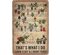 Panneau fantaisie en aluminium avec inscription « Bonoff Garden That» « That I Do I Grow Stuff & I Know Things » - Décoration murale - Pour anniversaire, jardin, cour - Plaque imprimée vintage - 20,3