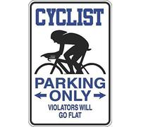 Panneau fantaisie en métal Motif cycliste Parking Only 20,3 x 30,5 cm