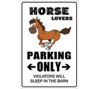 Panneau fantaisie en métal pour amoureux des chevaux Parking Only 20,3 x 30,5 cm