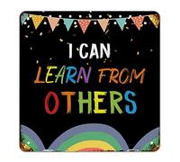 Panneau « First Day of School Signs I Can Learn from Others » - Panneau en métal « Welcome Back to School » - Décoration de salle de classe - Motif crayon - Décoration rustique pour enfants - Cadeau