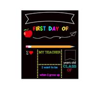 Panneau « First/Last Days of School Board » - 25,4 x 30,5 cm - Inscription « Back to School » - Pour enfants filles et garçons - Accessoires photo double face