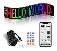 Panneau Flexible 49cmx11cm Écran Matriciel LED Couleur RVB Programmable USB 5V + Télécommande pour Voiture Contrôle Téléphone Téléco
