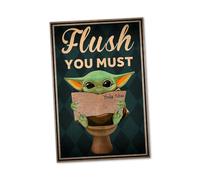 Panneau Flush You Must - Idée cadeau amusante - Pour toilettes et salles de bains - 20 x 30 cm - Forex de 3 mm d'épaisseur
