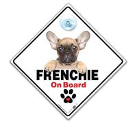 Panneau Frenchie On Board, panneau de voiture bouledogue français 2, panneau de voiture Frenchie Dog, bouledogue français, panneau de véhicule de race de bouledogue français, 14 cm x 14 cm